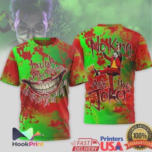 The Joker Laugh At The Throne DC Comics Blood Splatter T Shirt