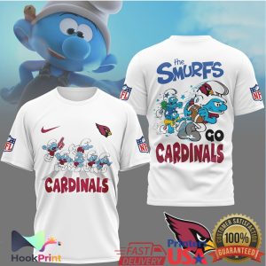 The Smurfs x Arizona Cardinals NFL Custom Graphic T Shirt The Smurfs x Arizona Cardinals NFL Custom Graphic T Shirt