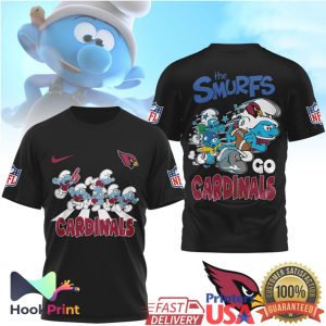 The Smurfs x Arizona Cardinals NFL Custom Graphic T Shirt
