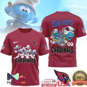 The Smurfs x Arizona Cardinals NFL Custom Graphic T Shirt