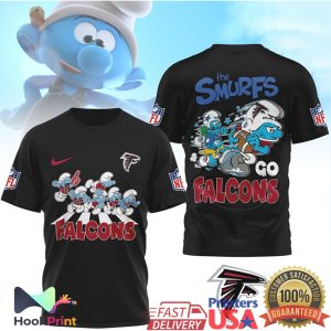 The Smurfs x Atlanta Falcons NFL Custom Graphic T Shirt The Smurfs x Atlanta Falcons NFL Custom Graphic T Shirt