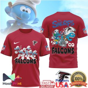 The Smurfs x Atlanta Falcons NFL Custom Graphic T Shirt