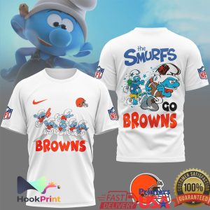 The Smurfs x Cleveland Browns NFL Custom Graphic T Shirt