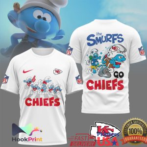 The Smurfs x Kansas City Chiefs NFL Custom Graphic T Shirt