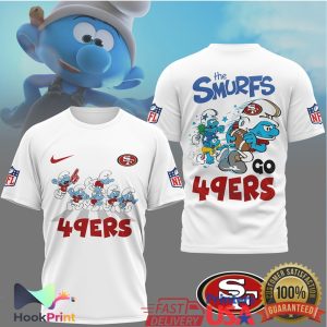 The Smurfs x San Francisco 49ers NFL Custom Graphic T Shirt The Smurfs x San Francisco 49ers NFL Custom Graphic T Shirt
