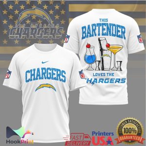 This Bartender Loves The Los Angeles Chargers NFL T Shirt
