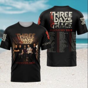 Three Days Grace Alienation Tour 2026 Band Portrait Retro Vintage Men Women Rock Fans T Shirt