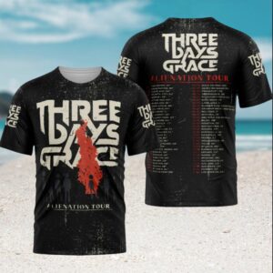 Three Days Grace Alienation Tour 2026 Silhouette Logo Vintage Retro Men Women Rock Fans T Shirt