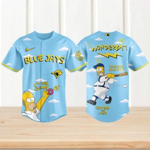 Toronto Blue Jays Homer Simpson Wonderbat Sky Blue Baseball Jersey
