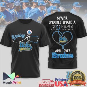 UCLA Bruins Baseball Never Underestimate A Nurse Women Blue White T Shirt