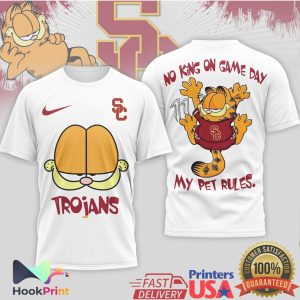 USC Trojans Garfield No King On Game Day My Pet Rules T Shirt