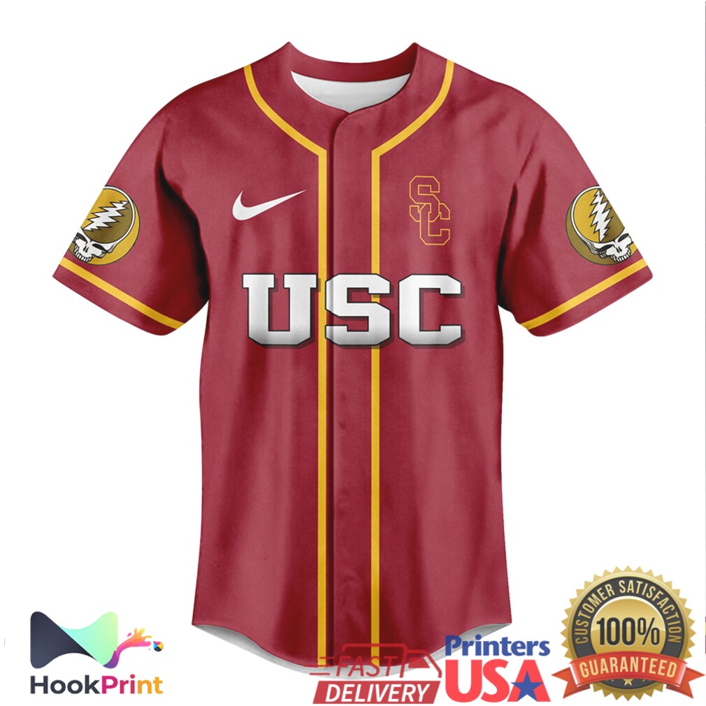 USC Trojans Grateful Dead Game After Game Baseball Jersey USC Trojans Grateful Dead Game After Game Baseball Jersey