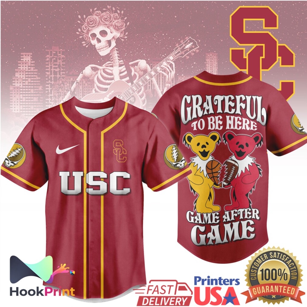 USC Trojans Grateful Dead Game After Game Baseball Jersey USC Trojans Grateful Dead Game After Game Baseball Jersey