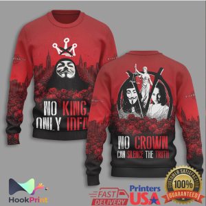 V for Vendetta No King Only Ideas Silence The Truth Graphic T Shirt V for Vendetta No King Only Ideas Silence The Truth Graphic T Shirt