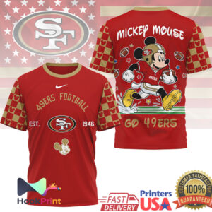 Vintage Mickey Mouse San Francisco 49ers Football Retro NFL Style T Shirt