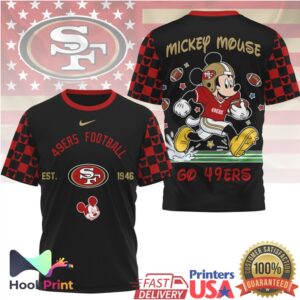 Vintage Mickey Mouse San Francisco 49ers Football Retro NFL Style T Shirt
