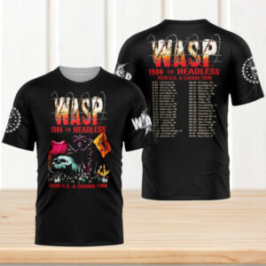 W.A.S.P. 1984 To Headless 2026 US Canada Tour Vintage Rock Concert Fans Men T Shirt W.A.S.P. 1984 To Headless 2026 US Canada Tour Vintage Rock Concert Fans Men T Shirt