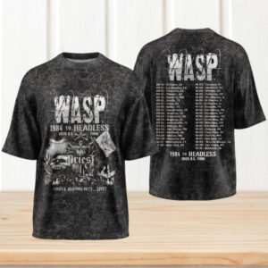 W.A.S.P. 1984 To Headless 2026 US Tour With KK Priest Vintage Distressed Rock T Shirt W.A.S.P. 1984 To Headless 2026 US Tour With KK Priest Vintage Distressed Rock T Shirt