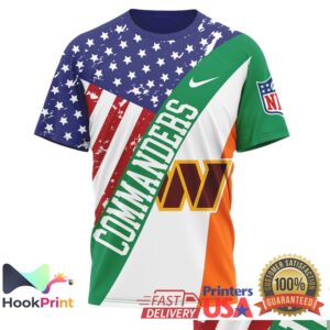 Washington Commanders Irish America St Patrick's Day NFL Football Fans Green Vintage T Shirt