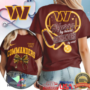 Washington Commanders Nurse By Heart Commanders By Soul Medical Professional T Shirt Washington Commanders Nurse By Heart Commanders By Soul Medical Professional T Shirt