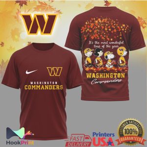Washington Commanders Peanuts Autumn Charlie Brown Fall Football T Shirt Washington Commanders Peanuts Autumn Charlie Brown Fall Football T Shirt
