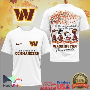 Washington Commanders Peanuts Autumn Charlie Brown Fall Football T Shirt
