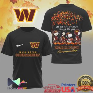 Washington Commanders Peanuts Autumn Charlie Brown Fall Football T Shirt