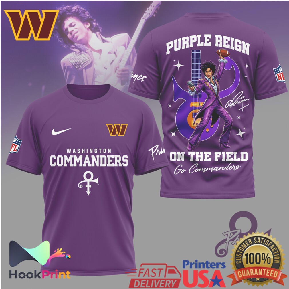 Washington Commanders Prince Purple Reign On The Field T Shirt Washington Commanders Prince Purple Reign On The Field T Shirt