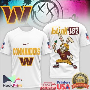 Washington Commanders x Blink 182 Rock On Mascot NFL Football T Shirt