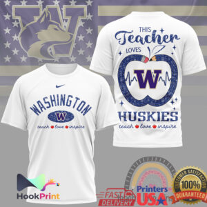 Washington Huskies This Teacher Loves Huskies Teach Love Inspire Vintage Fans Men Women T Shirt