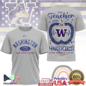 Washington Huskies This Teacher Loves Huskies Teach Love Inspire Vintage Fans Men Women T Shirt