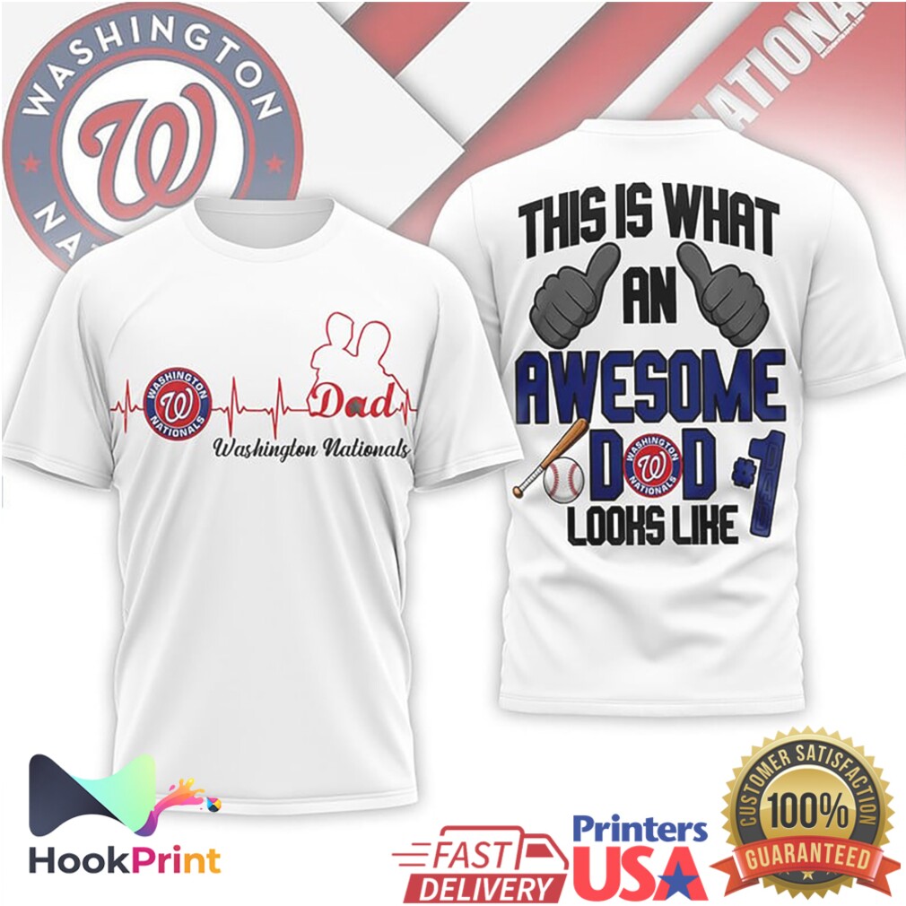 Washington Nationals Heartbeat Awesome Dad Baseball Fan Shirt Washington Nationals Heartbeat Awesome Dad Baseball Fan Shirt