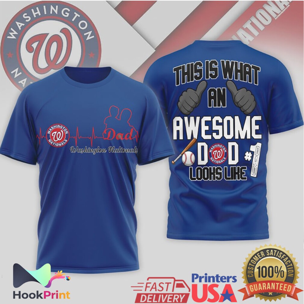 Washington Nationals Heartbeat Awesome Dad Baseball Fan Shirt Washington Nationals Heartbeat Awesome Dad Baseball Fan Shirt