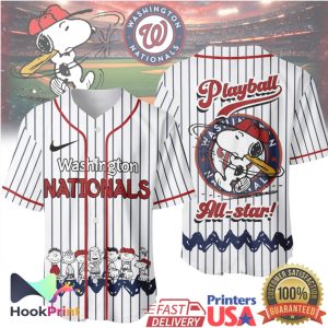 Washington Nationals x Peanuts Snoopy Playball Baseball Jersey