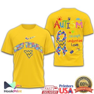 West Virginia Mountaineers Autism Awareness Puzzle Ribbon T Shirt