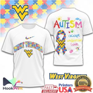 West Virginia Mountaineers Autism Awareness Puzzle Ribbon T Shirt