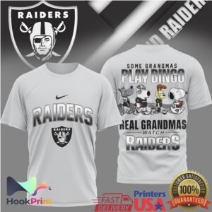 Las Vegas Raiders Some Grandmas Play Bingo Real Grandmas Watch Raiders 2026 T Shirt