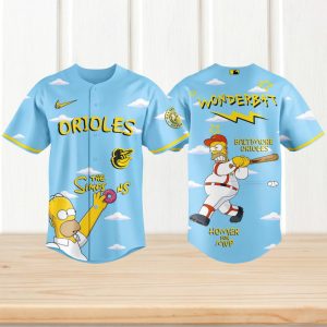 baltimore orioles homer simpson wonderbat blue baseball jersey