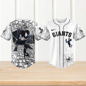 sf giants black suit spider man symbiote baseball jersey