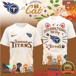 NFL Tennessee Titans International Cat Day Paw Print Graphic T Shirt